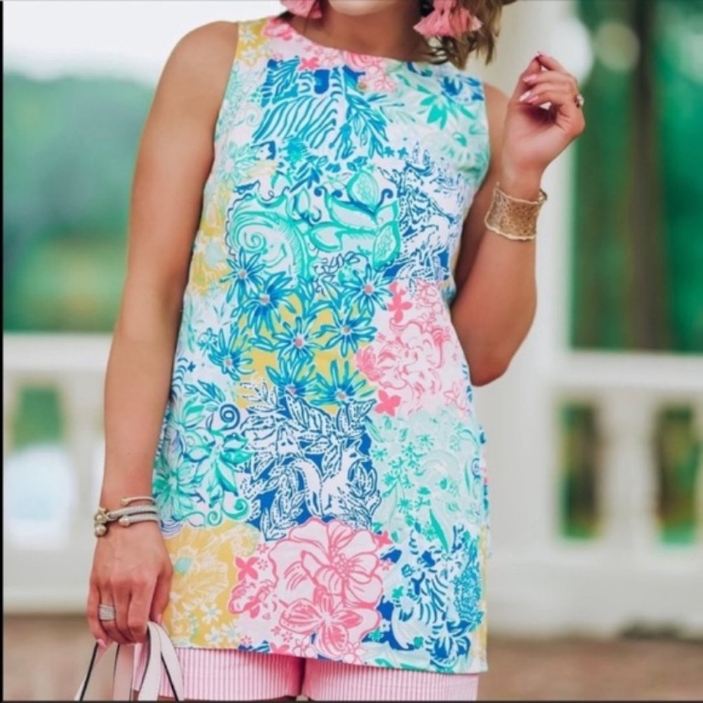 Lilly Pulitzer NEW W/TAGS Donna Top Multi Cheek to Cheek - Picture 9 of 16